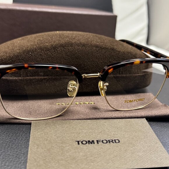 Tom Ford Tortoise Browline Glasses - Viral Preppy Aesthetic main image 6